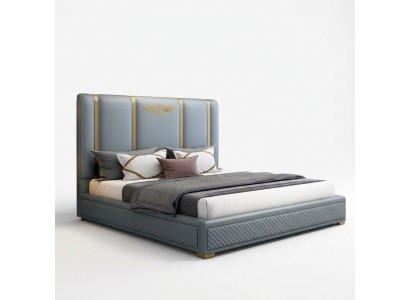 Bed Gestoffeerd Ontwerp Luxe Metaal Tweepersoonsbedden Hotel Echtelijke Slaapkamer