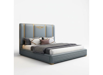 Bed Gestoffeerd Ontwerp Luxe Metaal Tweepersoonsbedden Hotel Echtelijke Slaapkamer