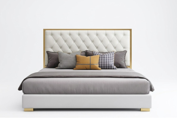 Ontwerper Bed Slaapkamer Bedden Hotel Leer Luxe Bekleed Zit Bedframe