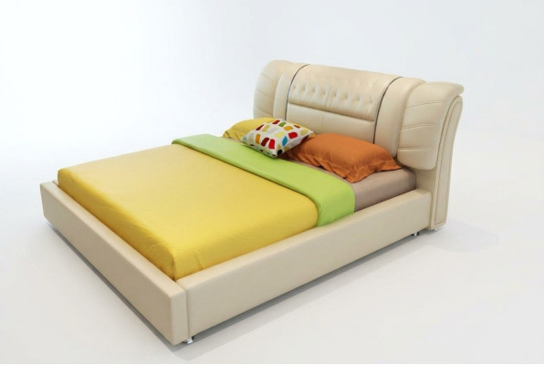 Ontwerper Bed Chesterfield Bedden Textiel Leder Hotel Luxe Bekleding Fluweel Stof