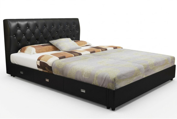 Chesterfield Designer Bed Slaapkamer Textiel Leder Bekleding Italiaans