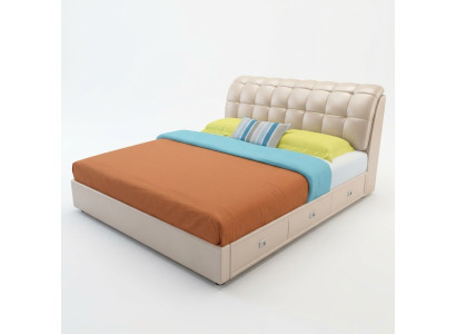 Bed Padding Design Luxury Decor Double Hotel Beds Marriage Bedroom Leather