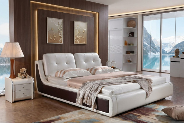 Tweepersoonsbed Bed Huwelijksbed Design Luxe Gestoffeerd Bed Inrichting Textiel Bedden