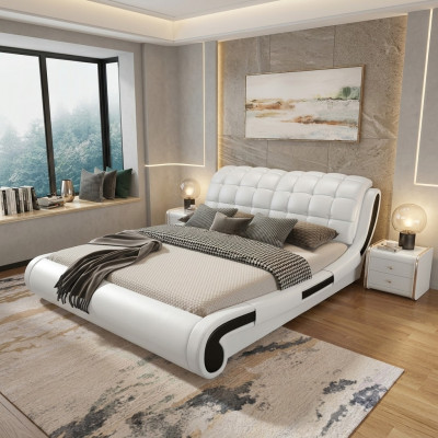 Tweepersoonsbed Bed Huwelijksbed Design Bed Gestoffeerd Bed Designbed Leren Bedden