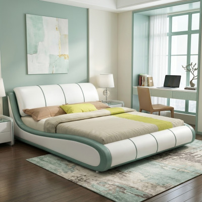 Ontwerper bed slaapkamer luxe tweepersoonsbed bedden leer hotelbekleding