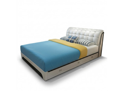 Tweepersoonsbed Bed Echtelijk bed Ontwerp Luxe Gestoffeerd Luxe Designbed Leder