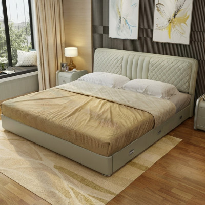 Stof Ontwerp Bed Dubbele Bedden Luxe Huwelijk Modern Hotel Frame Slaap