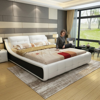 Ontwerp Bed Slaapkamer Bedden Textiel Hotel Luxe Bekleding Meubels Stof Meubels