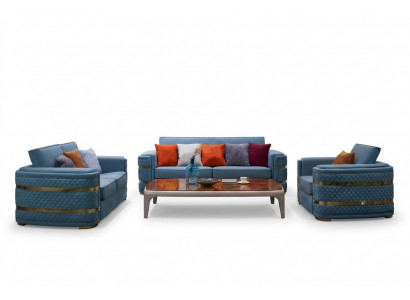 Klassieke bankbekleding 3+2+1 zits bankstellen lederen zitmeubels woonkamer