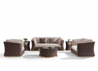 Bankstel 3+2+1 zits Leren bank Bank Deco Woonlandschap Set