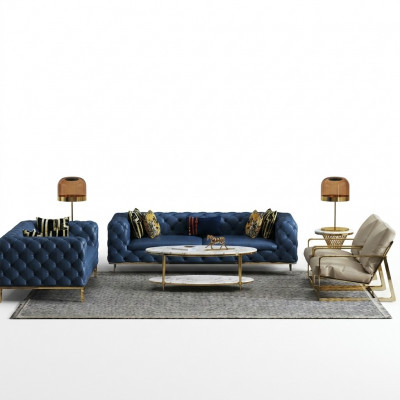 Compleet set bankstel 3 2 1 1 zits luxe designer 4-delig leren bankstel