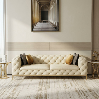 Chesterfield Bank Bank Bekleding 3-zits Bankstellen Zitcombinatie Bankstellen Wit