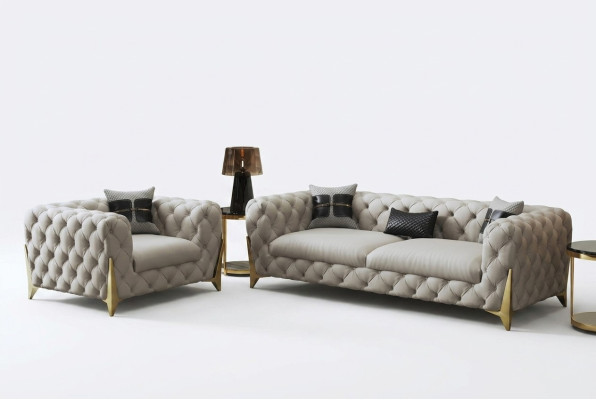 Sofaset Groot Set 3+1 Zits Lederen Bank Bankstel Design Bankstellen