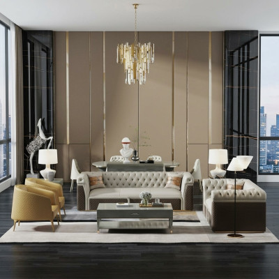 Sofa set 3+2 zits set Design Bank Bekleding Banken Bank Modern Luxe