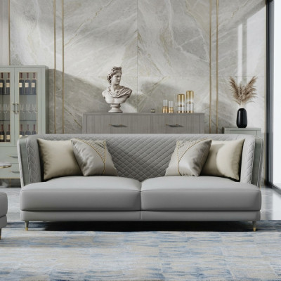 Driepersoons bank gestoffeerd designbank zitdecor banken kamer meubels modern