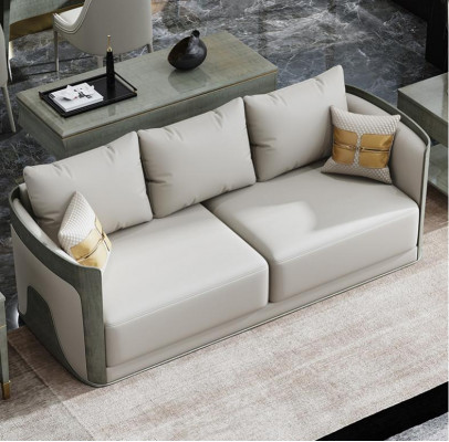Bank Driezitter Bank Klassiek Nieuw Bekleding Deco 3-Zits Leren Bankstellen