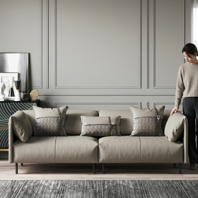 Ontwerp Italiaanse meubels Big xxl 3-zitsbank lederen bank banken luxe