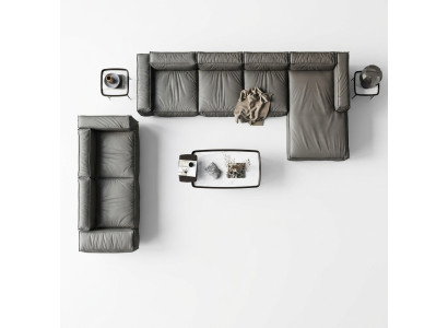 Hoekbank Bank Bank Loungebank Hoekbank Bankstel L-vorm Grijs