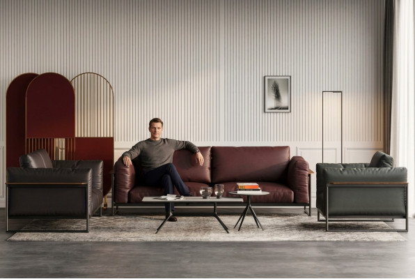 Sofaset 3-delig Italië meubel woonlandschap banken banken bekleding