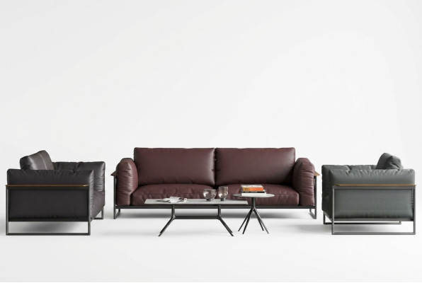 Sofaset 3-delig Italië meubel woonlandschap banken banken bekleding