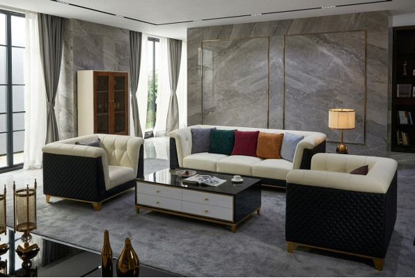 Sofagroep Leren Bankstellen Design Modern Bankstel 3+2+1