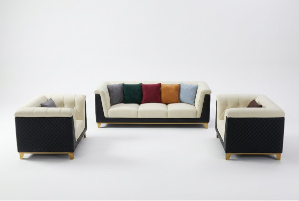 Sofagroep Leren Bankstellen Design Modern Bankstel 3+2+1