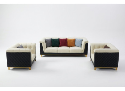 Sofagroep Leren Bankstellen Design Modern Bankstel 3+2+1