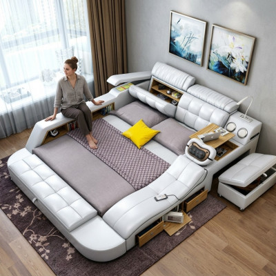 Bed Multifunction - Safe - Heat Lounger - USB - Sound Double Beds
