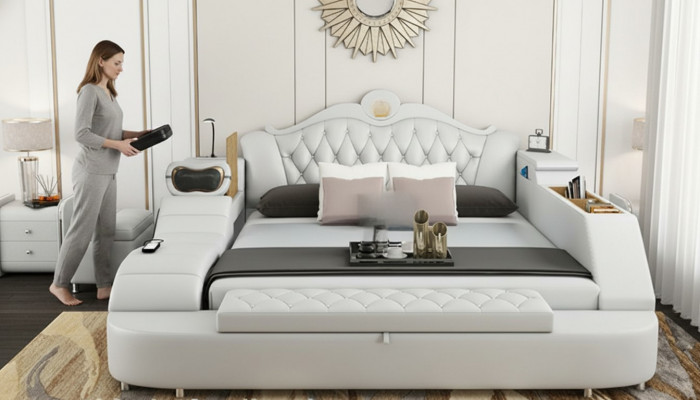 Luxe leren bedden 180x200 multifunctionele slaapkamer ligbedden nieuw