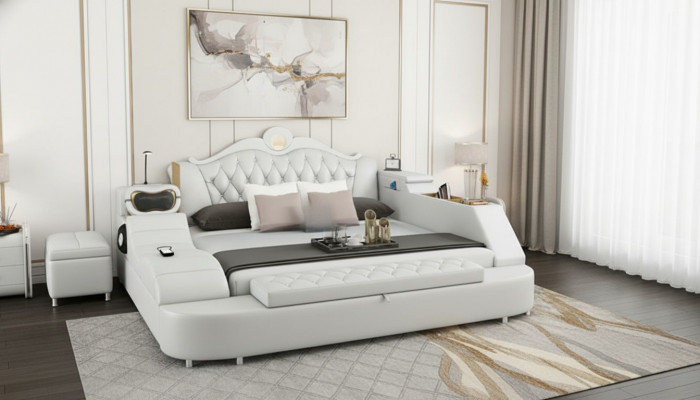 Luxe leren bedden 180x200 multifunctionele slaapkamer ligbedden nieuw