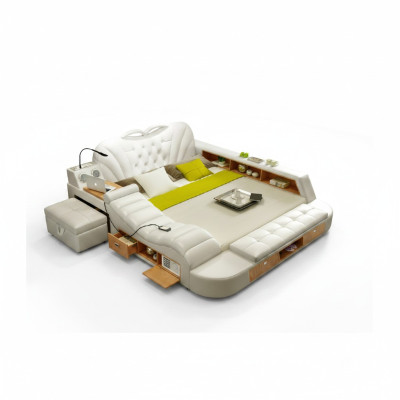 Dubbel Luxe Designhotel Lederen Bed Bekleding Moderne Bedden Multifunctioneel