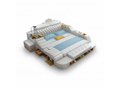 Dubbel Luxe Designhotel Leren Bed Moderne Gestoffeerde Bedden Multifunctioneel