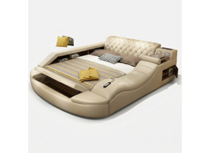 Multifunctioneel bed luxe ontwerp lederen bedden hotel dubbele plank