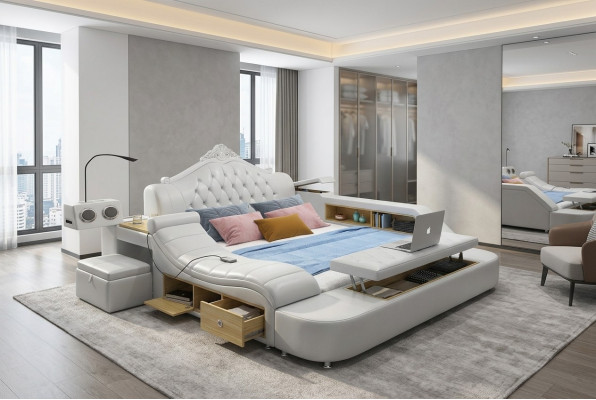 Multifunctioneel bed Bedden Decoratie Huwelijksbed Tweepersoonsbed Gestoffeerd bed Slaapkamer