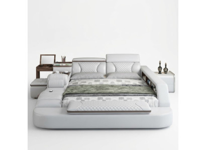 Luxe bed Leder bedden 180x200 multifunctionele slaapkamer ligplanken