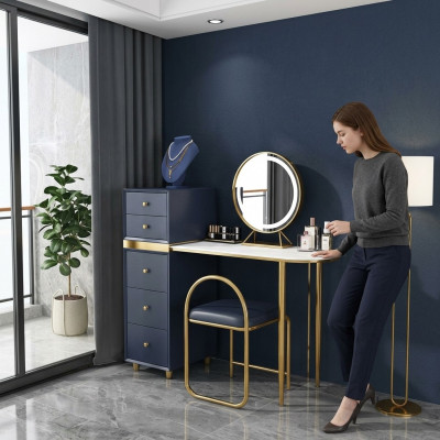 Kaptafel Kruk Compleet Set Commode Slaapkamer Nieuw 2-delig