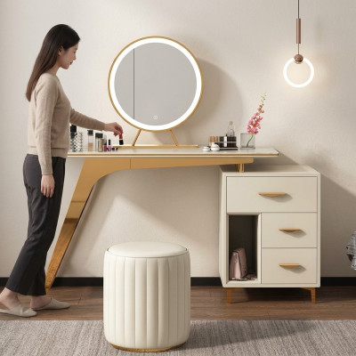 Kaptafel spiegel krukje complete set ladekast slaapkamer nieuw 2-delig