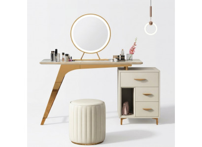 Kaptafel spiegel krukje complete set ladekast slaapkamer nieuw 2-delig