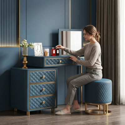Console make-up tafel cosmetische tafel spiegel commode tafels kapper 2-delig.