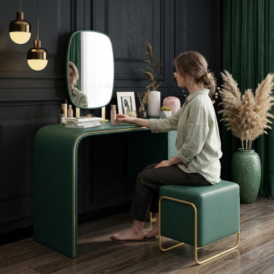 Make-up tafel met spiegel Luxe console ladekast slaapkamer Nieuw 2-delig