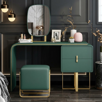 Make-up tafel met spiegel Luxe console ladekast slaapkamer Nieuw 2-delig