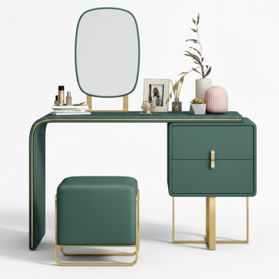 Make-up tafel met spiegel Luxe console ladekast slaapkamer Nieuw 2-delig