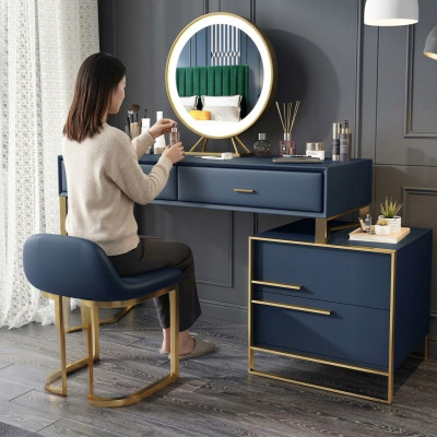 Kaptafel Spiegel Kruk Compleet Set Commode Slaapkamer