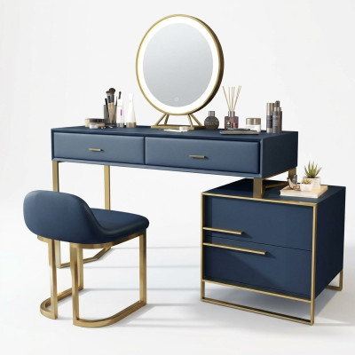Kaptafel Spiegel Kruk Compleet Set Commode Slaapkamer