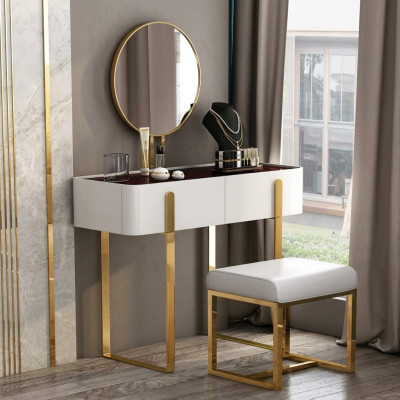 Make-up tafel Moderne consoletafels + kruk Kaptafel Make-up tafel 2-delig.