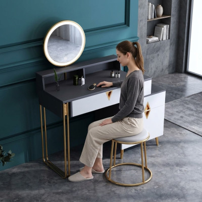 Kaptafel Tafel Slaapkamer Kruk Spiegel Jeugd Modern Stijl