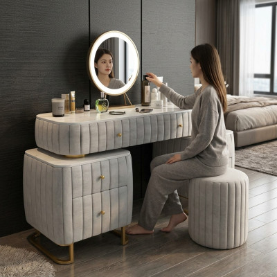 Make-up tafel spiegel kruk compleet ladekast slaapkamer luxe meubels