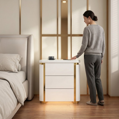 Ontwerp Nacht Kastje.Tafelconsole Metaal Glans Tafels Consoles Slaap Kamer