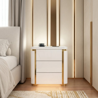 Ontwerp Nacht Kastje.Tafelconsole Metaal Glans Tafels Consoles Slaap Kamer