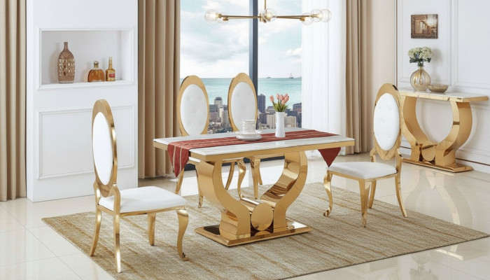 Eettafel Eetkamerset Eetgroep Klassieke tafel 5-delig set Stoel nieuw